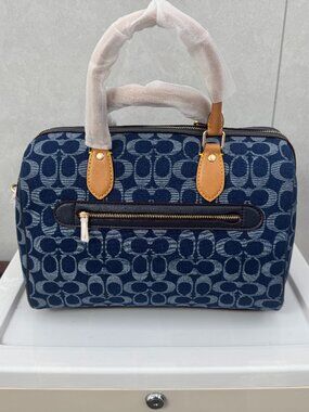 Coach Rowan Satchel Bag In Signature Denim Canvas NWT CY699